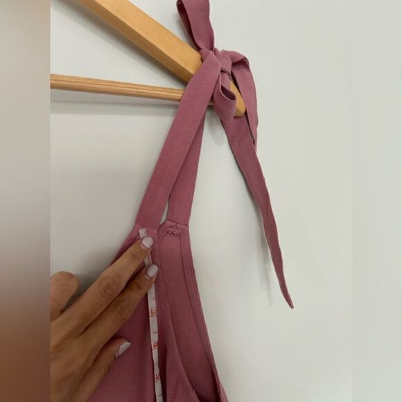 NWT Topshop Tilda Side Button Pink Mini Slip Dress Shoulder Ties Women's sz 6 - Picture 15 of 15